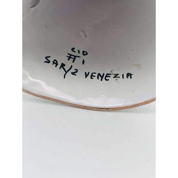 Vtg Clay Art Pottery Angel Figurine Candle Holder Made in Italy Blonde - Picture 6 of 8